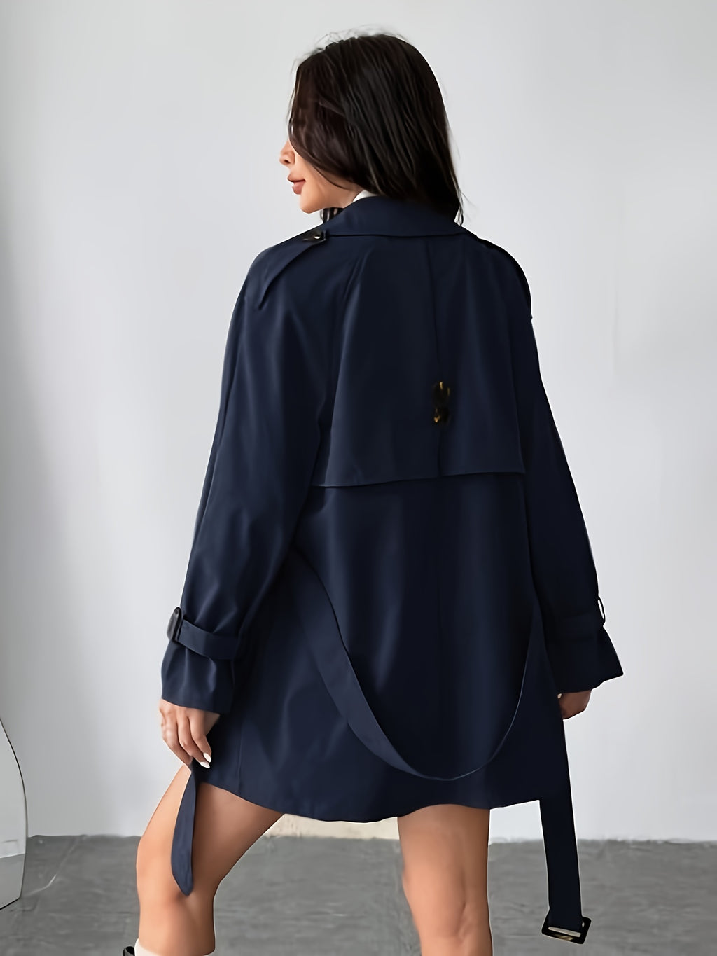 Plus Size, Didi Direction Spring\u002FAutumn Mid-Length Women's Fashion Oversized British Style Coat