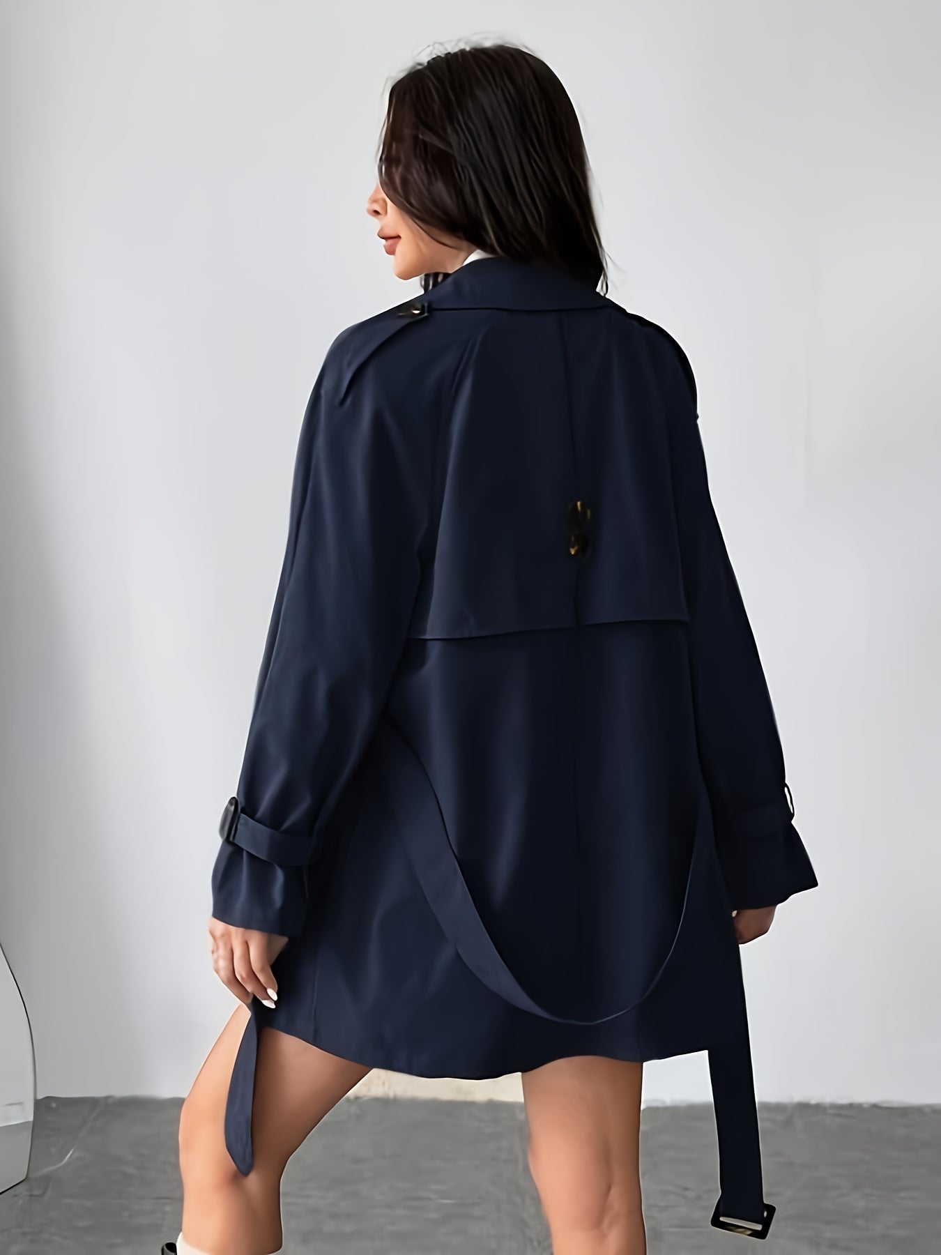 Plus Size, Didi Direction Spring\u002FAutumn Mid-Length Women's Fashion Oversized British Style Coat