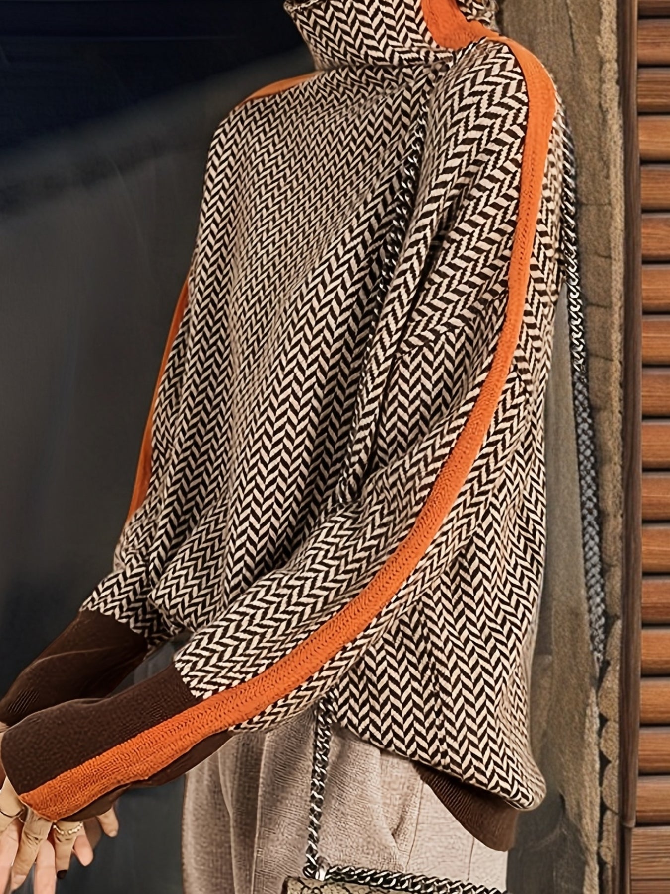 Plus Size, Women's Plus Size Elegant High Neck Sweater - Winter Warm Sweaters Suitable for Fall\u002FWinter