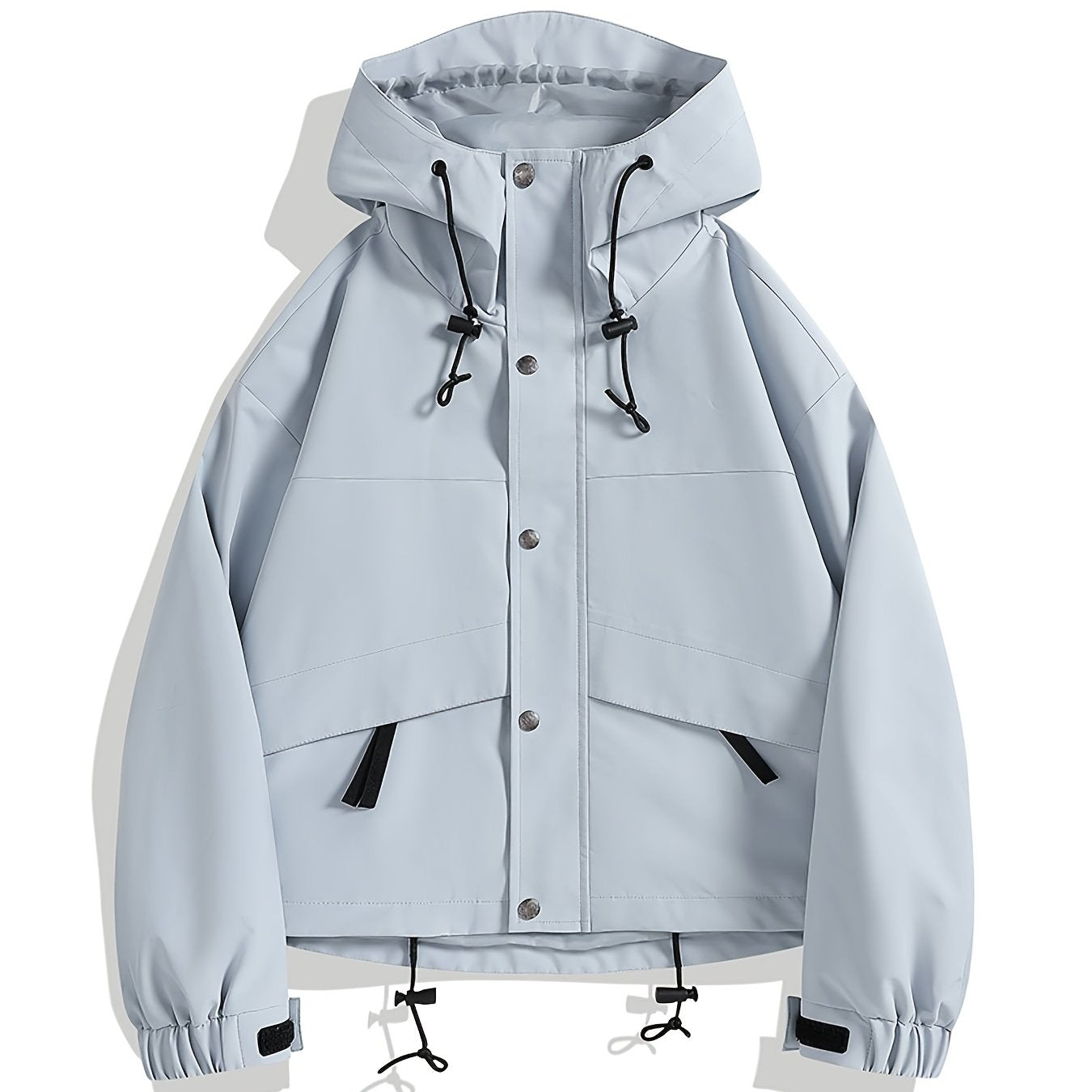 Women's Lightweight Hooded Jacket with Full-Zip Front & Zippered Pockets - Loose-Fit Long Sleeve Outdoor Coat for